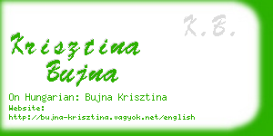 krisztina bujna business card